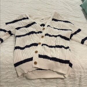 Aerie Cream and Black Button-Up Cardigan